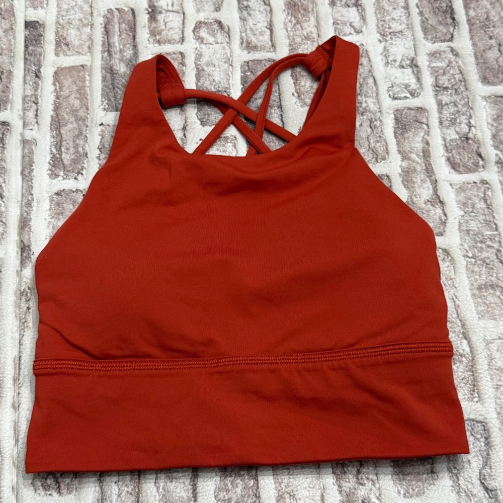 Lululemon Free To Be Serene Bra High Neck Long Line Rust Orange Size 2 W7BNYS